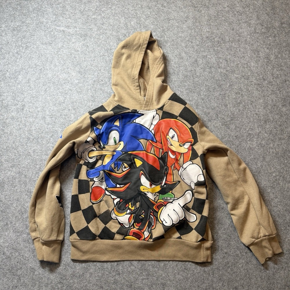 Sonic The Hedgehog Hoodie Boys Size 8 Shadow Knuckles Sega Graphic Pullover